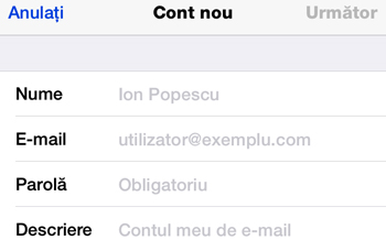 Setari Mail iPhonei Pad